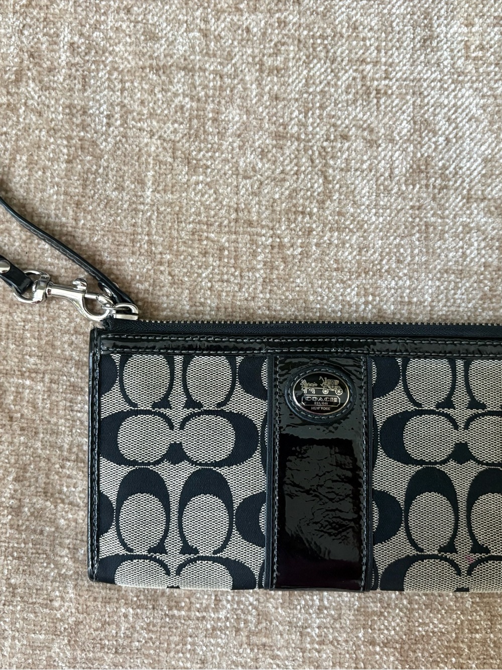 Pristine Coach Signature Stripe Carryall & Wristlet Set (18867 - Picture 11 of 15